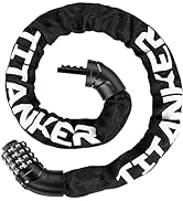 Titanker Bike Chain Lock, Bike Locks Security Anti-Theft Resettable Combination Bicycle Chain Loc...