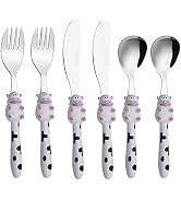 Exzact Kids Silverware Set 6 Pieces - Childrens Flatware Stainless Steel - 2 x Children Safe Fork...