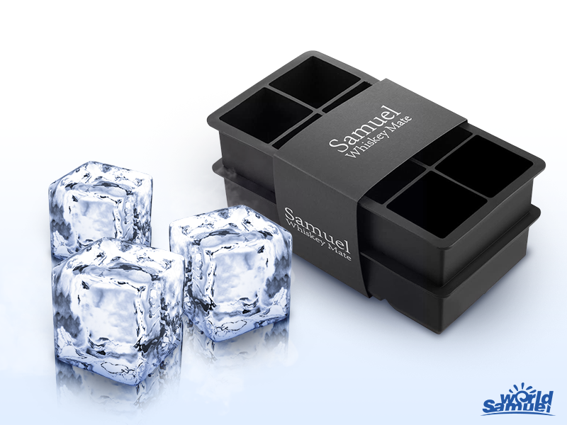 2 black silicone ice cube trays