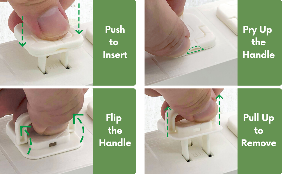 easily install and remove outlet protectors