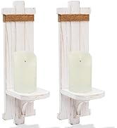 Homemory Wall Sconces Candle Holder Set of 2, Farmhouse Wooden Rustic Wall Decor for Living Room,...