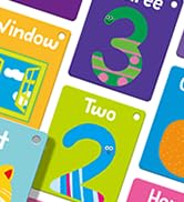 50 PCS Early Learning Flashcards, 7 in 1 Double Sided Cards- Alphabet, Numbers, Foods, Animals, S...