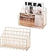 Frcctre 2 Pack Desktop Mail Organizer, 3 Slot Mail Holder File Holder Desktop, Metal Wire Multifu...