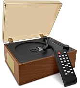 Portable Bluetooth CD Player - Vintage Desktop Design, Rechargeable Battery, AUX & USB Playback, ...