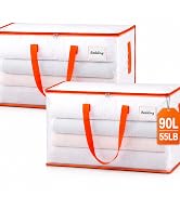 KYODOLED Clear Moving Bags with Orange Handles, 2-Pack Heavy Duty Storage Totes for Clothes & Bed...