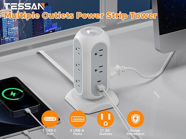 Power strip tower