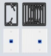 VCE 6-Pack Ethernet Wall Plate (UL-Listed) 1-Port, Keystone Jack Wall Outlet with RJ45 Keystone I...