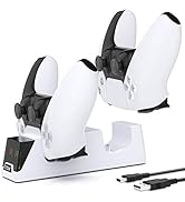 Charging Station Dock for PS5, Dual Charger for DualSense PS5 Controller,Slim Portable Charge Sta...
