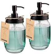 Amolliar Quart Size Mason Jar Liquid Soap Dispenser, Refill 32OZ Glass Pump Bottle Rustproof Stai...