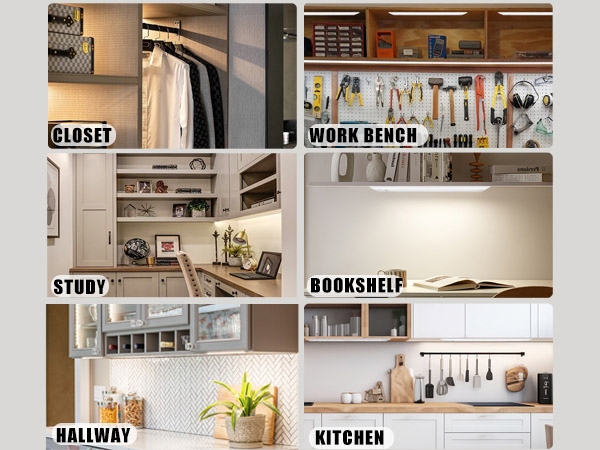 Ansen Hardwired Under Cabinet Lighting, LED Light for Kitchen/Closet, Dimmable, 3 Color Temperature