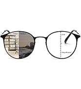 K.LAVER Transition Photochromic Multifocus Progressive Reading Glasses Men Women No-line Anti Blu...