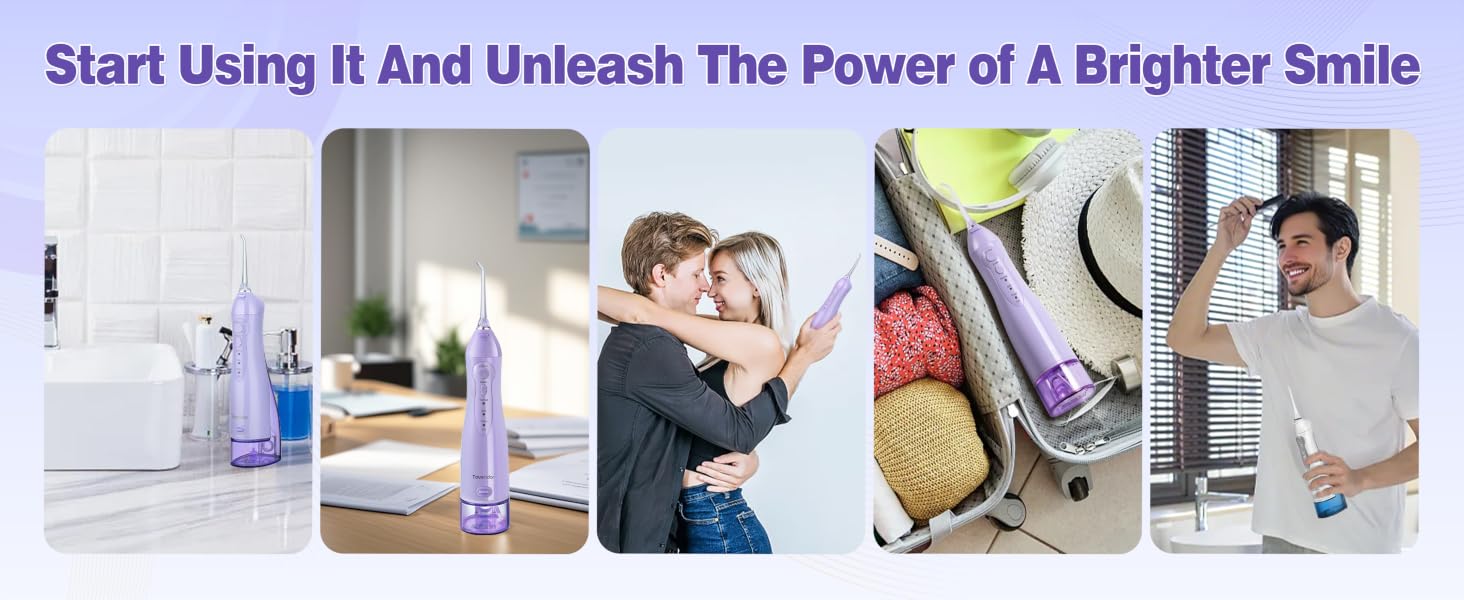 Tovendor electric flosser Purple travel water flosser