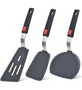 Silicone Spatula Turner Set of 3, Beijiyi 600°F Heat Resistant Cooking Spatulas for Nonstick Cook...