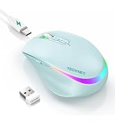 TECKNET Wireless Mouse Jiggler, Rechargeable Mouse with Built-in Mouse Mover, 6 Adjustable DPI & ...