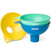 Terbold Canning Funnels 3pc Set | Food Grade Wide Mouth Funnels for Filling Regular and Large Bot...