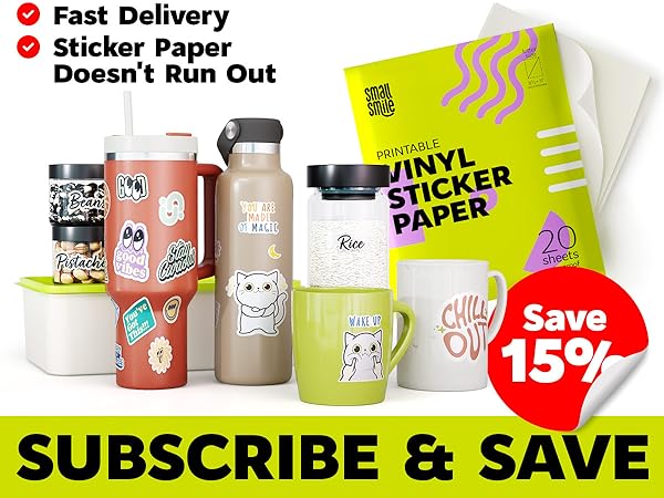 Printable Vinyl Sticker Paper for Inkjet Printer and Laser