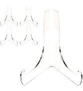 Boloyo 60-Degree Angle Acrylic Plate Stand , 3 inch 5PC Clear Acrylic Display Easel, Clear Tablet...