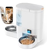 Automatic Cat Feeder with Camera, 2 in 1 Cat Food and Water Dispenser | 2K HD Video and Night Vis...