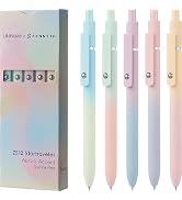 LINFANC Cute Gel Pens - 5pcs Medium Point 0.7mm Black Ink Pens for Journaling & School Supplies