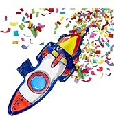 BEST PARTY EVER! Rocketship Squeeze Popper 2 Pack (10 Confetti Party Poppers)