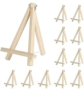 Kinlink 9 Inch Tall Wood Easels for Display Set of 12, Display Easel Tabletop, Painting Easel Sta...