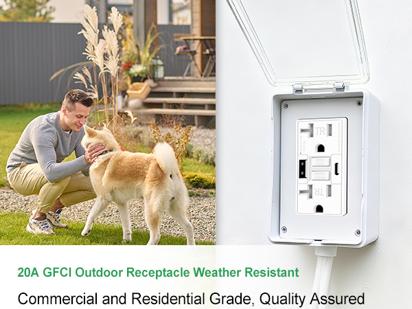 20Amp GFCI Outlet with USB C