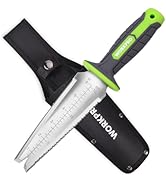 WORKPRO Hori Hori Garden Knife, Garden Tools with Oxford Sheath, 7" Stainless Steel Blade with Cu...