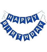 Navy Blue Happy Birthday Banner Nautical Theme Birthday Party Supplies Garland Decorations Boy Bi...