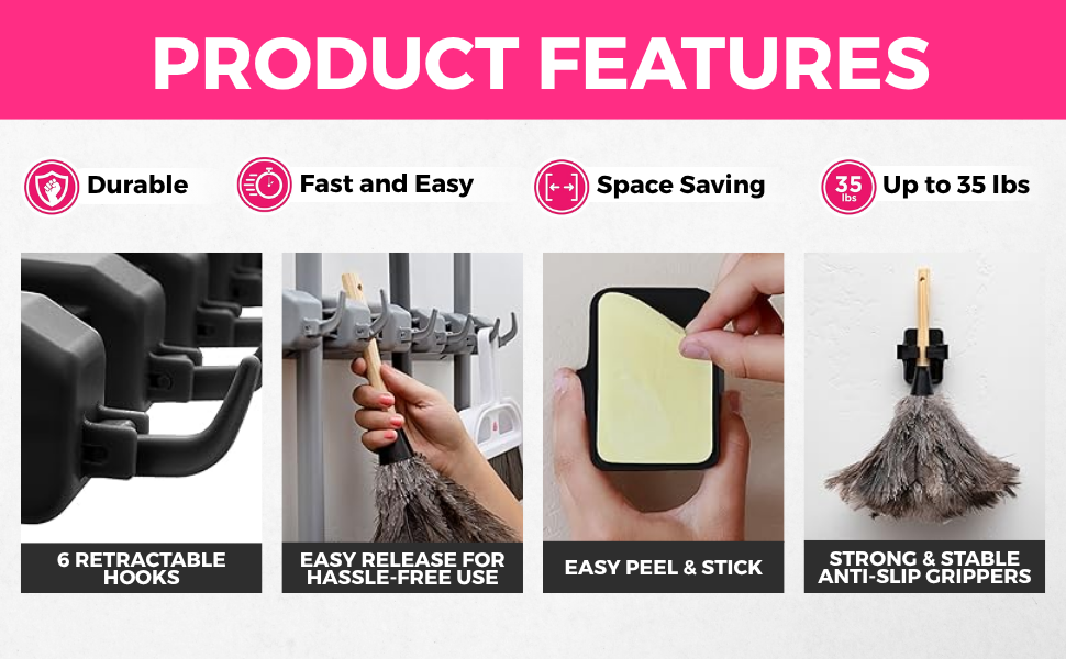 broom wall mount broom hanger mop holder broom storage cleaning organizer broom organizer