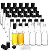 Cedilis 36 Pack Small Glass Bottle, 3oz Glass Woozy Bottle, Empty Mini Hot Sauce Bottles, Clear L...