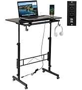 SIDUCAL Standing Desk Height Adjustable with Tiltable Tabletop, Black