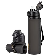 TakeToday Collapsible Water Bottles 20oz, Leak Proof, BPA-Free, Foldable Silicone Travel Water Bo...