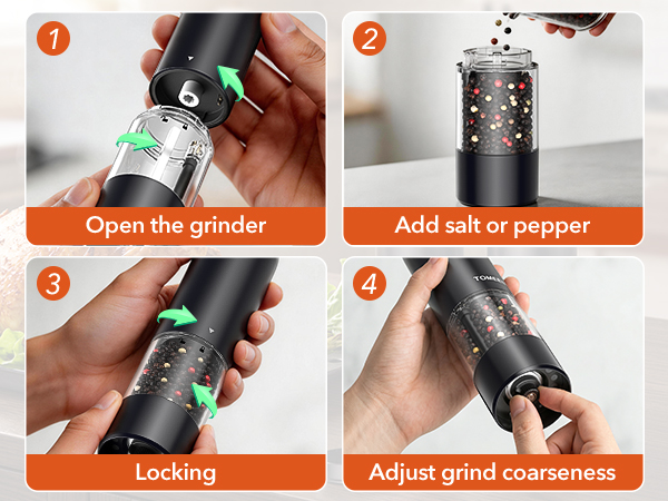 Rechargeable Electric Salt and Pepper Grinder Set