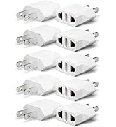 Unidapt 10-Pack EU Europe to US Plug Adapter, Type A Outlet, European to American, Canada, Mexico...