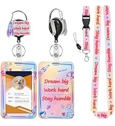 JroyJoy Inspirational ID Badge Holder with Lanyard & 360° Rotation Heavy-Duty Retractable Reel - ...
