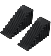 uxcell 2Pcs Door Stoppers for Bottom, Plastic Anti-Slip Door Stopper Wedge, 1.89 Inch Height, Black