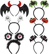 CCINEE 6 Pack Halloween Headbands Assorted Halloween Element Costume Headbands Eyeball Bat Spider...