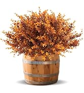 12 Bundles Artificial Fall Flowers for Outdoors Fall Decorations, UV Resistant Fake Mums Faux Fal...