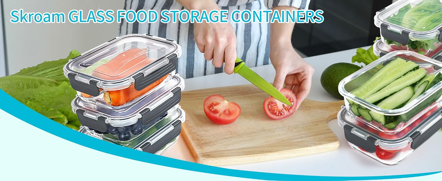 large glass food contianers with lids