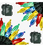 Battery Operated String Lights - 4 Pack Total 66ft 200 LEDs Multicolor Christnas Lights with Time...
