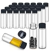 100pcs 0.5 Oz/15ml Clear Glass Vials with Screw Cap, Glass Sample Vial with PE Stopper, Leak-Proo...