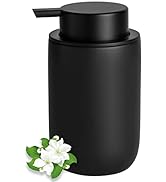 Hand Soap Dispenser for Bathroom Decro, Matte Black Ceramic Liquid Pump Bottles Refillable Dish D...