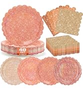 CENLBJ 80Pcs Iridescent Orange Paper Plates and Napkins Fall Holographic Party Supplies 40 9inch ...