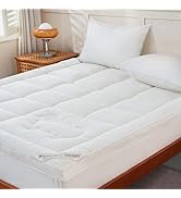 YOUR MOON 100% Organic Wool Mattress Topper Queen Size – 2 Inch Thick Pillow Top Mattress Pad, 70...
