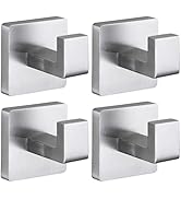 Fenas Towel Hooks Robe Hook Coat Hook Stainless Steel Heavy Duty Bathrooms Square Hooks Wall Moun...