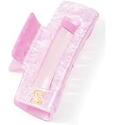 ACECHA Engagement Gifts for Couples - Elegant Pink Hair Claw Clips, Initial Cute Hair Claw Clip, ...