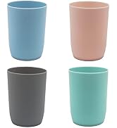 Topsky 4pcs Bathroom Tumbler Toothbrush Cup Plastic Tumblers Water Tumbler Reusable Drinkware Dri...