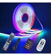 GOMING 24V 32.8ft/10M WS2811 Neon RGB COB LED Strip Addressable IP67 Waterproof with Controller a...