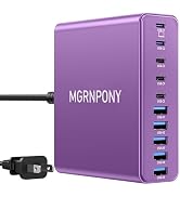 USB C Charger 10 Port Fast Charger, 65W USB C Laptop Charger Compatible with MacBook Pro/Air (Pur...