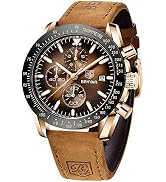 BENYAR Mens Watches Quartz Analog Chronograph Waterproof Wrist Watches for Men Fashion Business W...